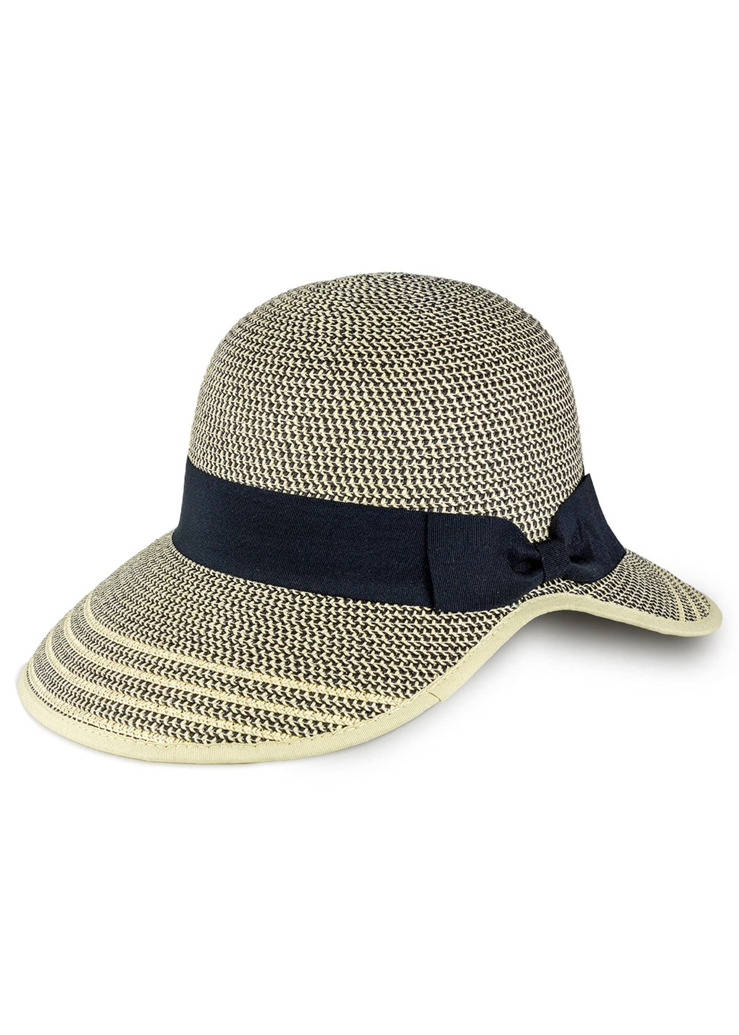 Magid Two Tone Straw Bow Garden Hat
