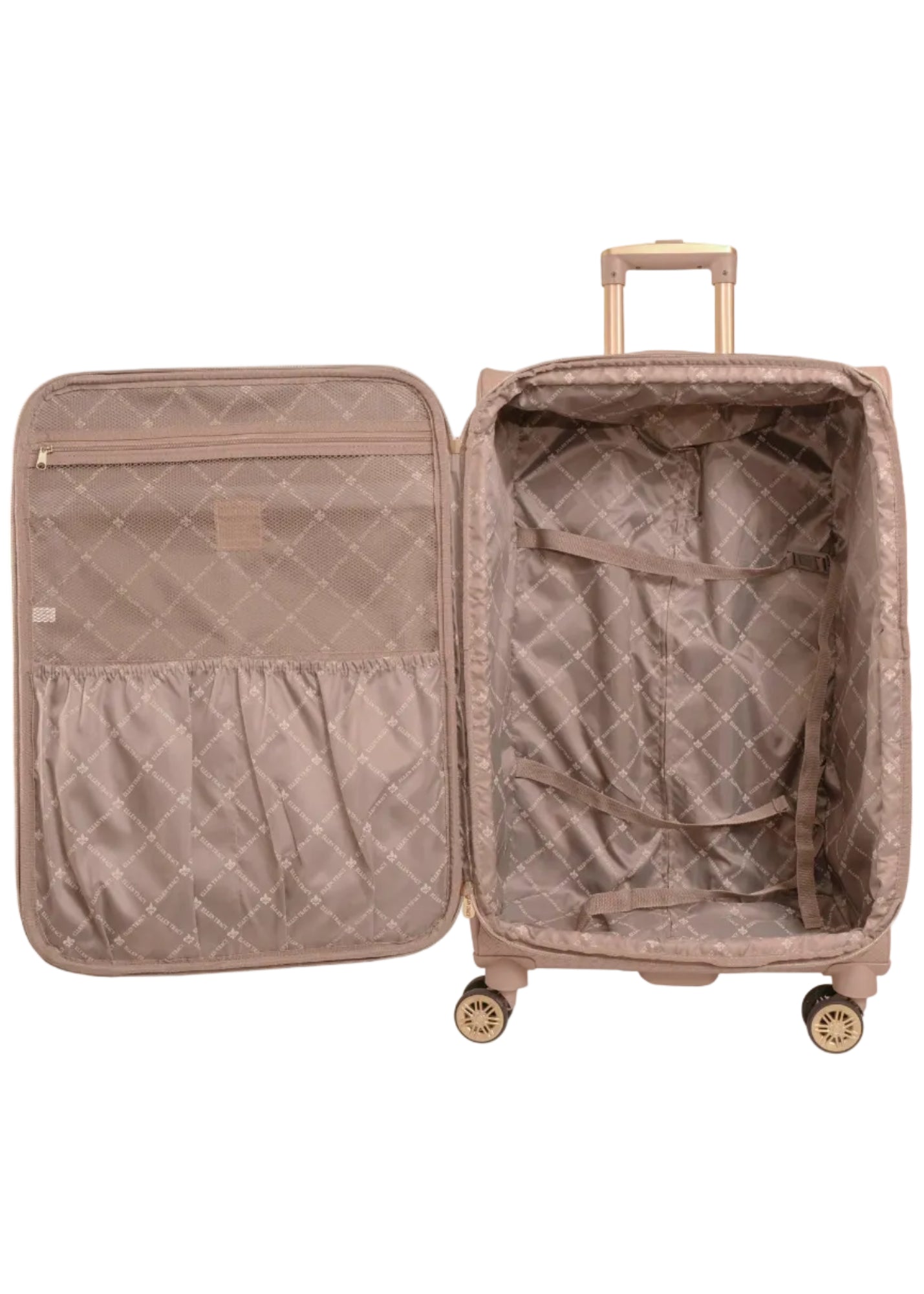Ellen Tracy 3 PC Soft Sided Woven Faux Leather Luggage Set – 21", 29", 32" Expandable 8-Wheel Spinners