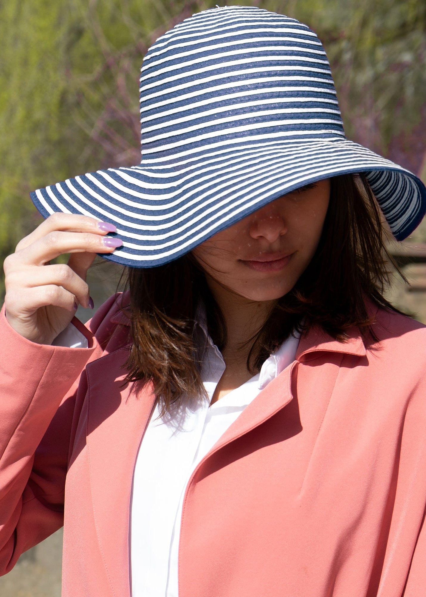 Magid Striped Straw Floppy Hat