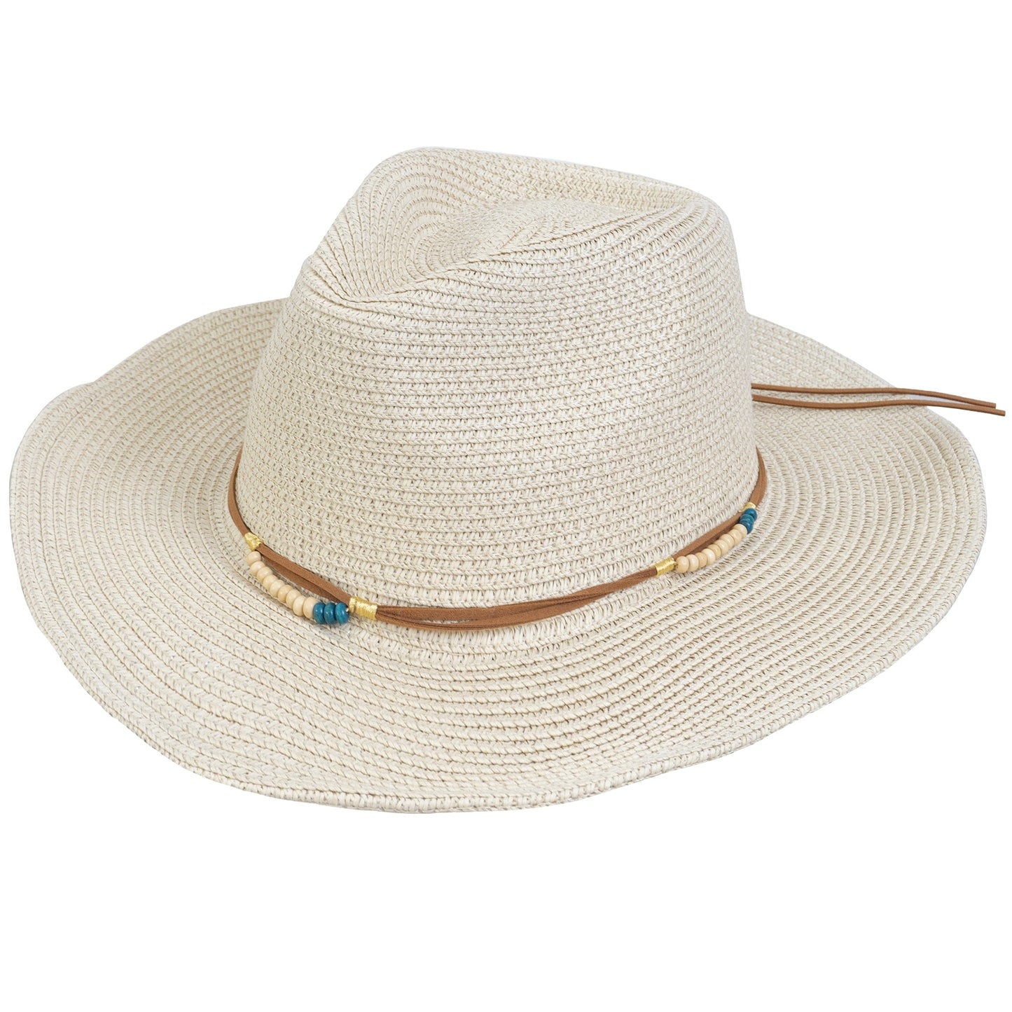 Magid Beaded Macrame Straw Cowboy Hat