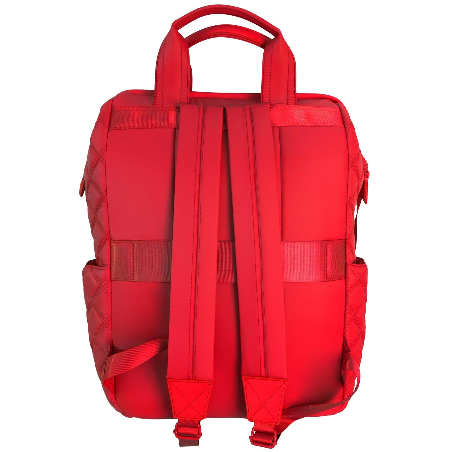 Joan & David Diamond Quilted Puffer Nylon Square Laptop Backpack