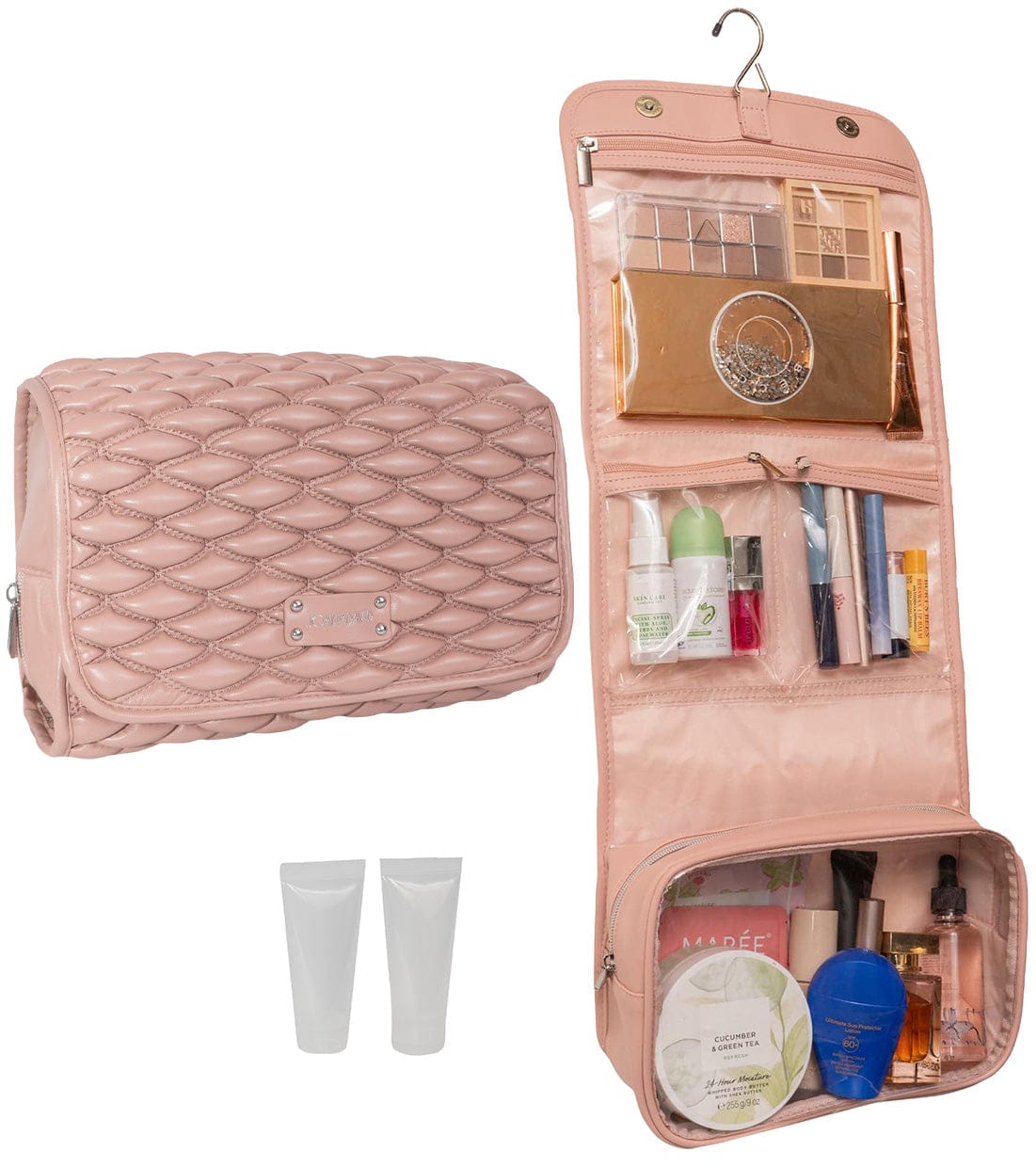 Joan & David The Bubble Quilted Roll Hanging Makeup Toiletry Bag