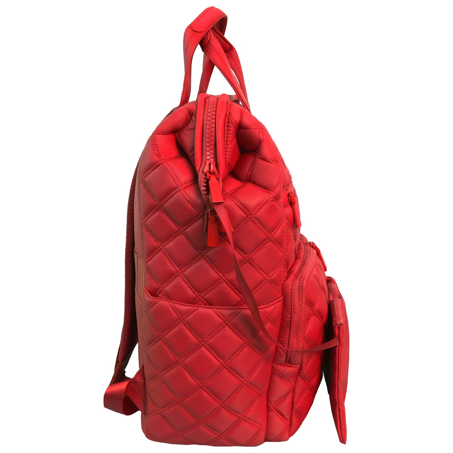 Joan & David Diamond Quilted Puffer Nylon Square Laptop Backpack