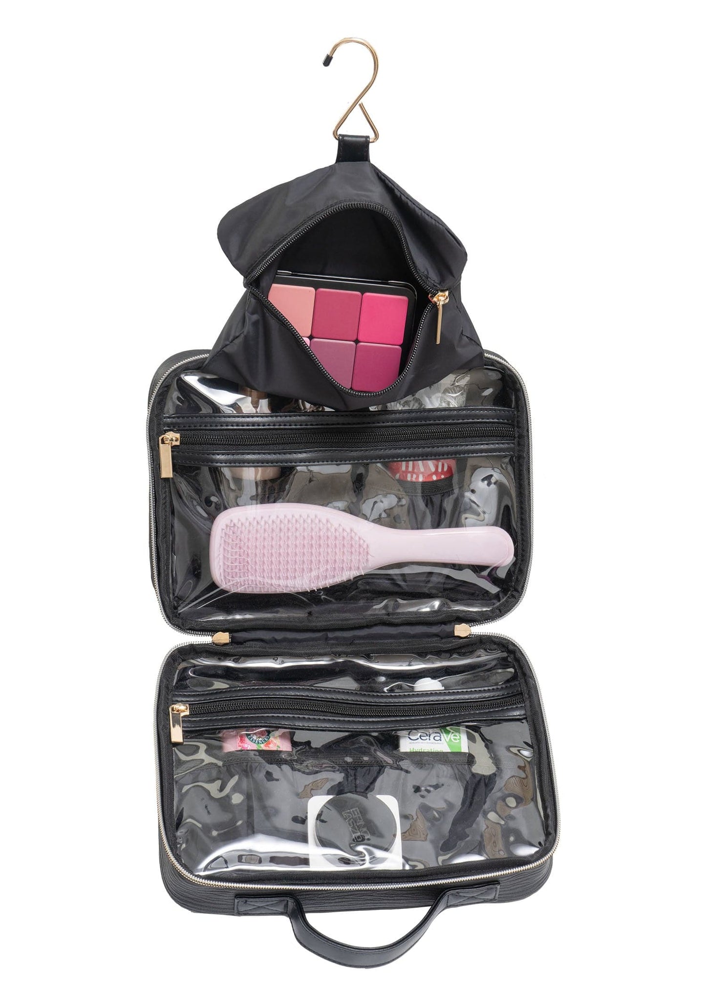 Joan & David Double Handle Textured Hanging Toiletry Case