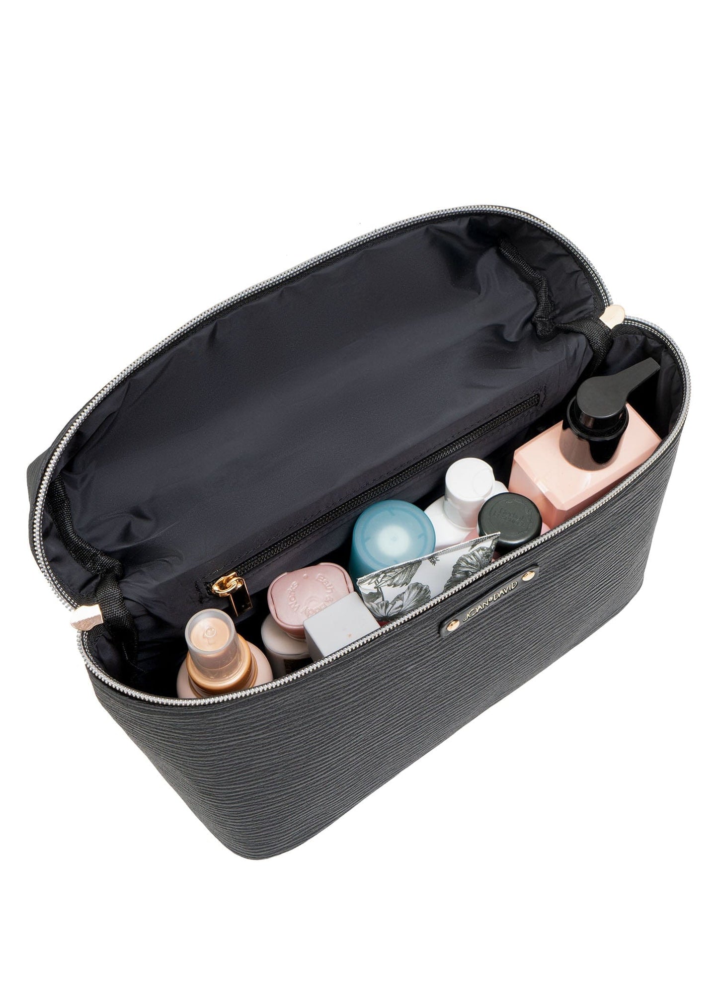Joan & David Top Handle Textured Toiletry Case