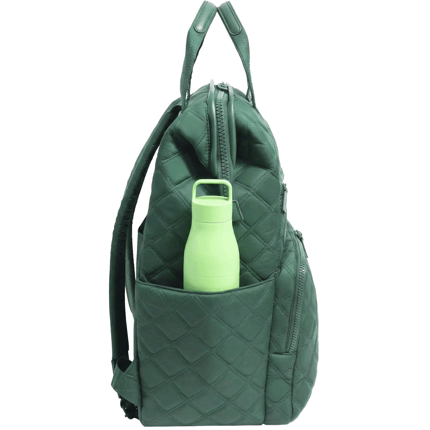 Joan & David Diamond Quilted Puffer Nylon Square Laptop Backpack