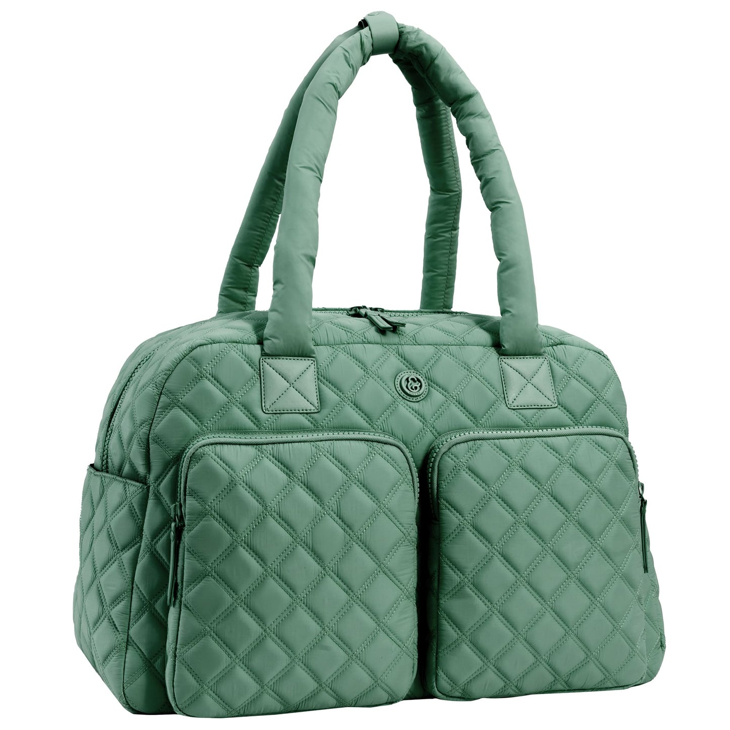 Joan & David Two Pocket Diamond Quilted 22 in. Duffel Bag