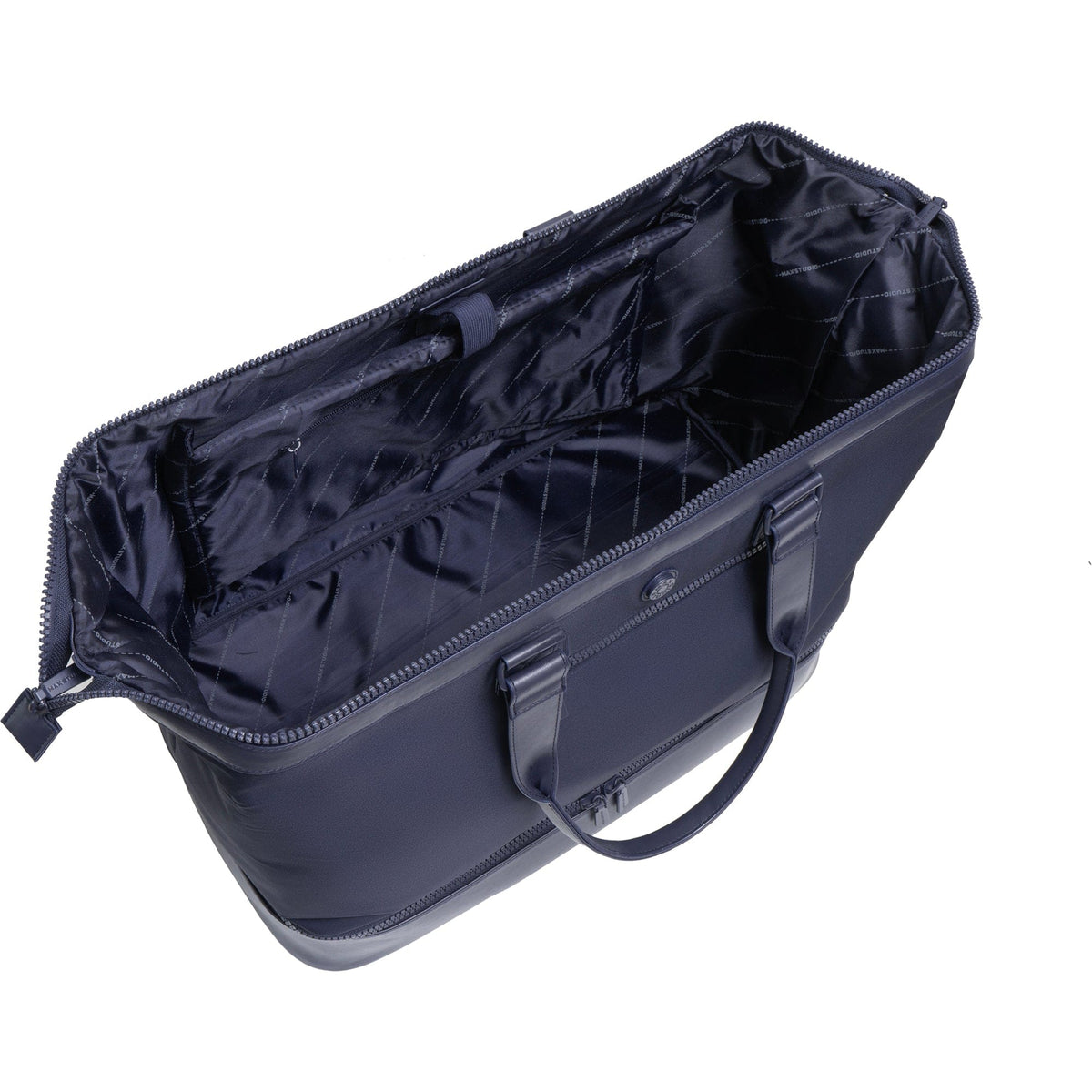 Max Studio Sport Nylon & Faux Leather Drop Bottom Duffel Bag