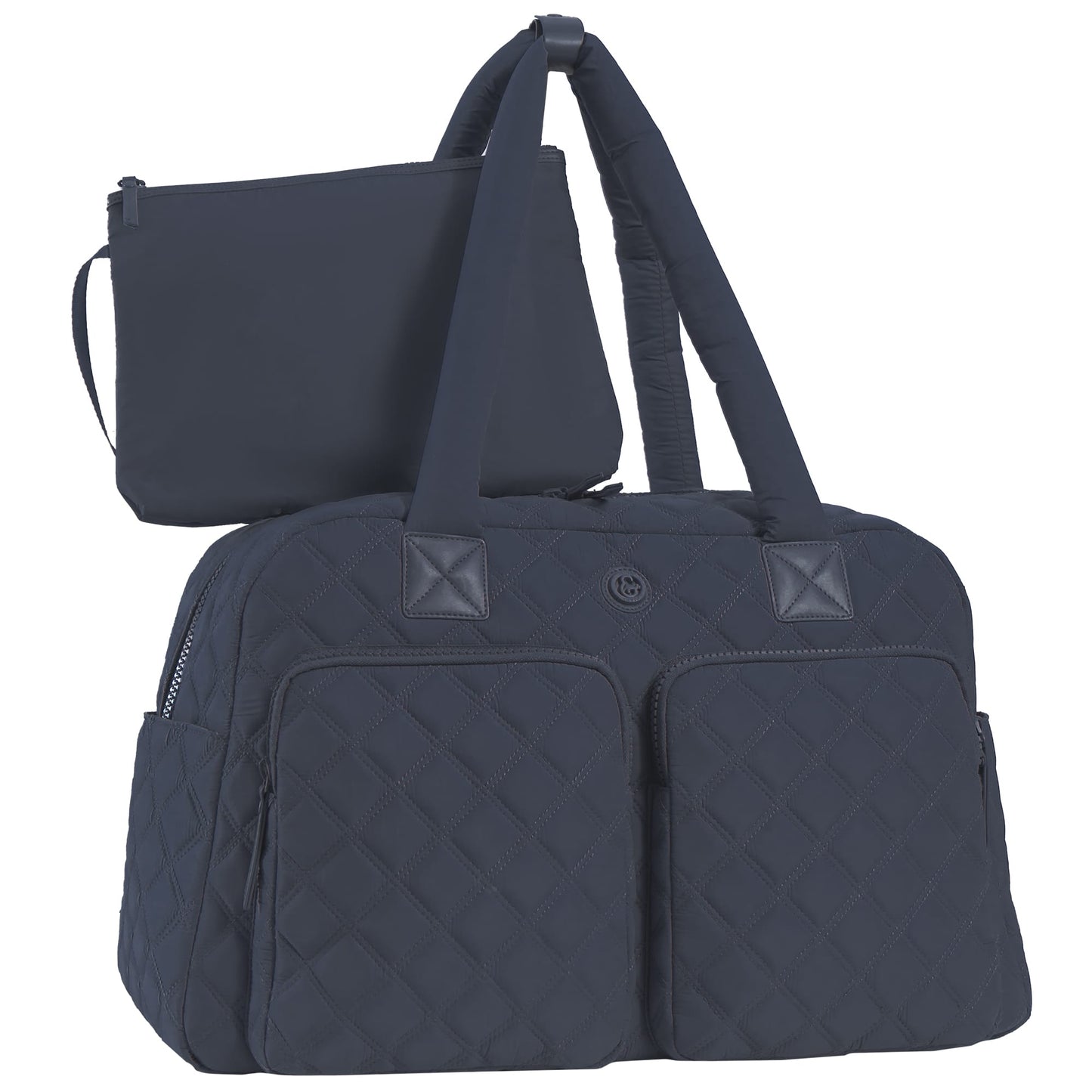 Joan & David Two Pocket Diamond Quilted 22 in. Duffel Bag