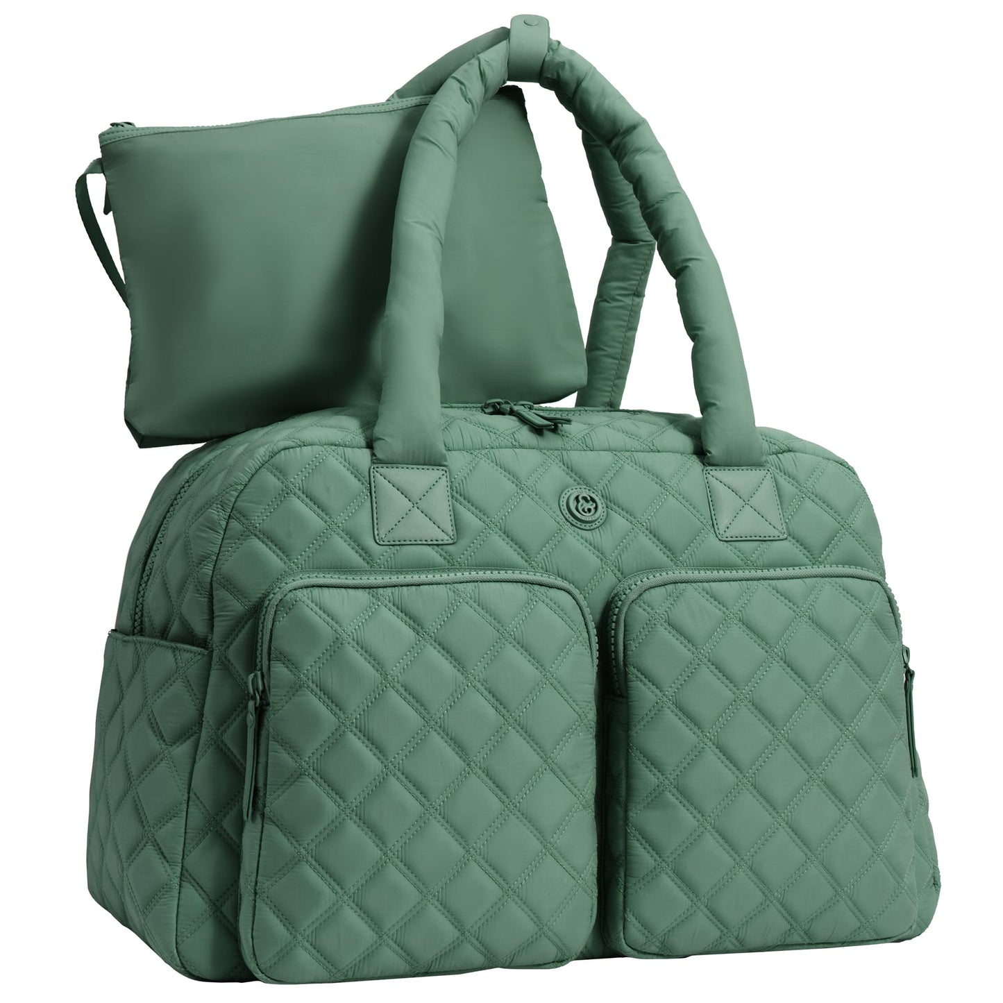 Joan & David Two Pocket Diamond Quilted 22 in. Duffel Bag