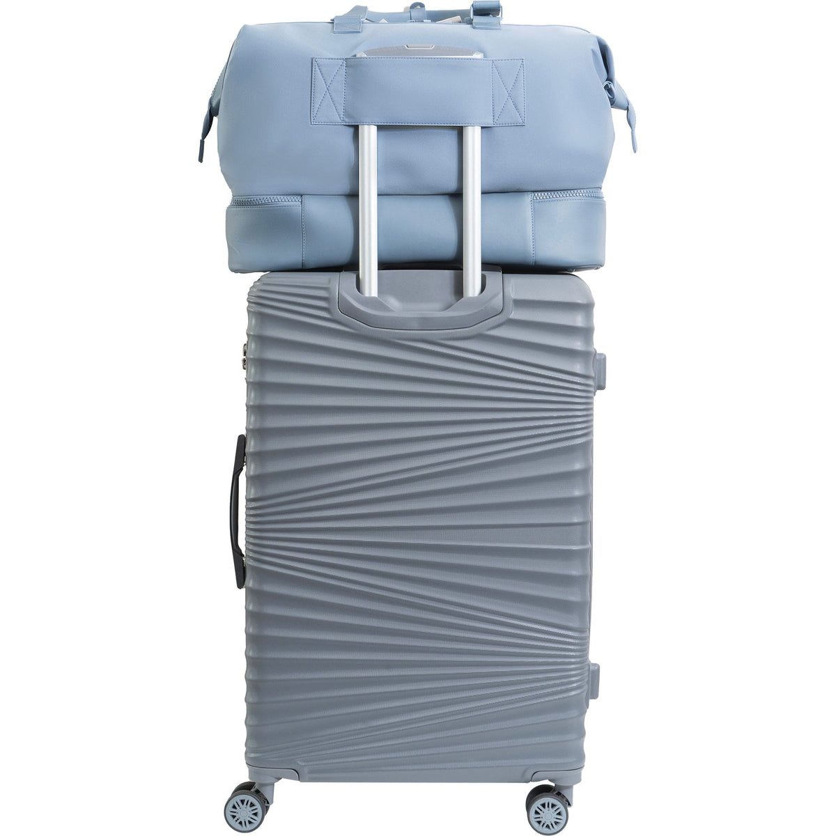 Max Studio Sport Nylon & Faux Leather Drop Bottom Duffel Bag