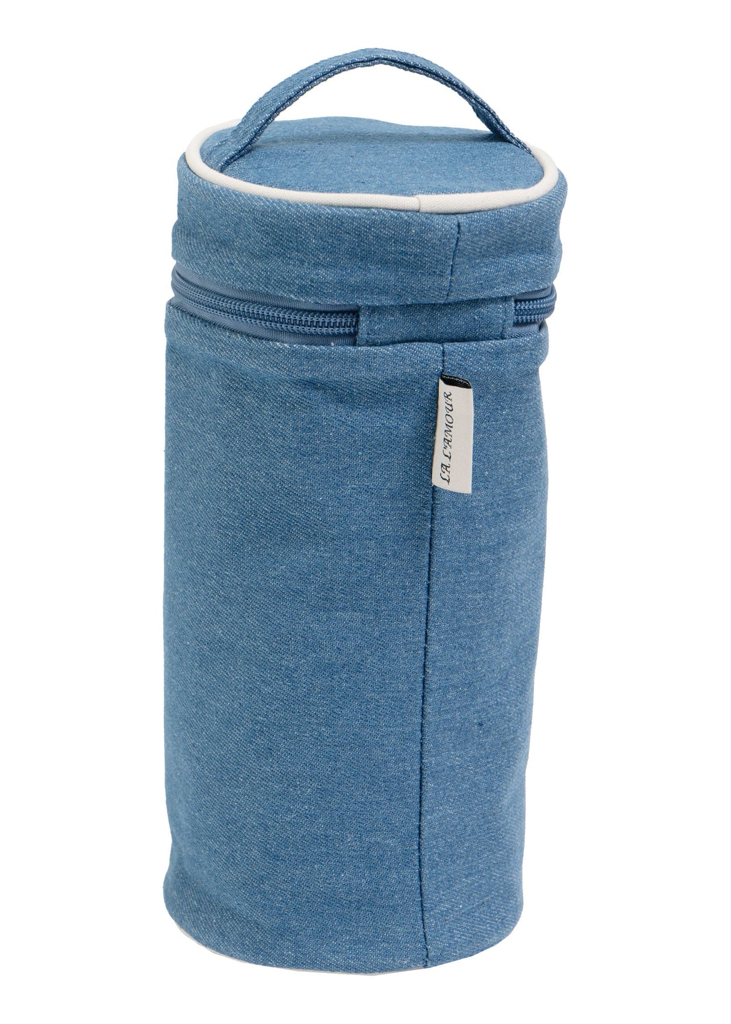 La L'Amour 16 oz Cotton Canvas Top Handle Cylinder Toiletry Lotions Case