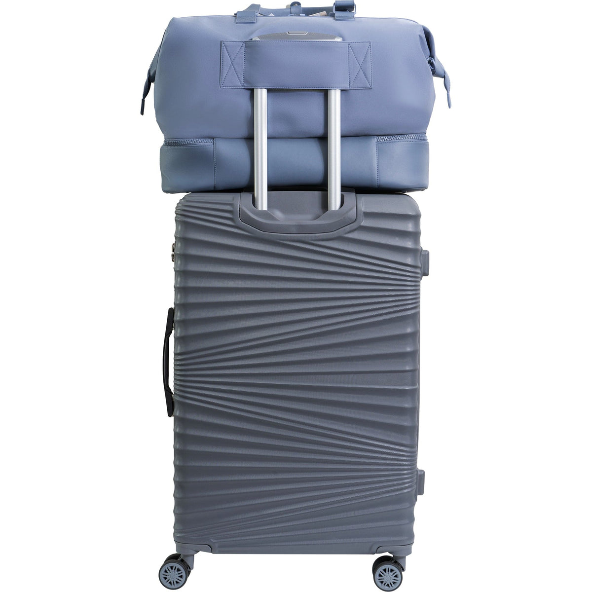 Max Studio Sport Nylon & Faux Leather Drop Bottom Duffel Bag