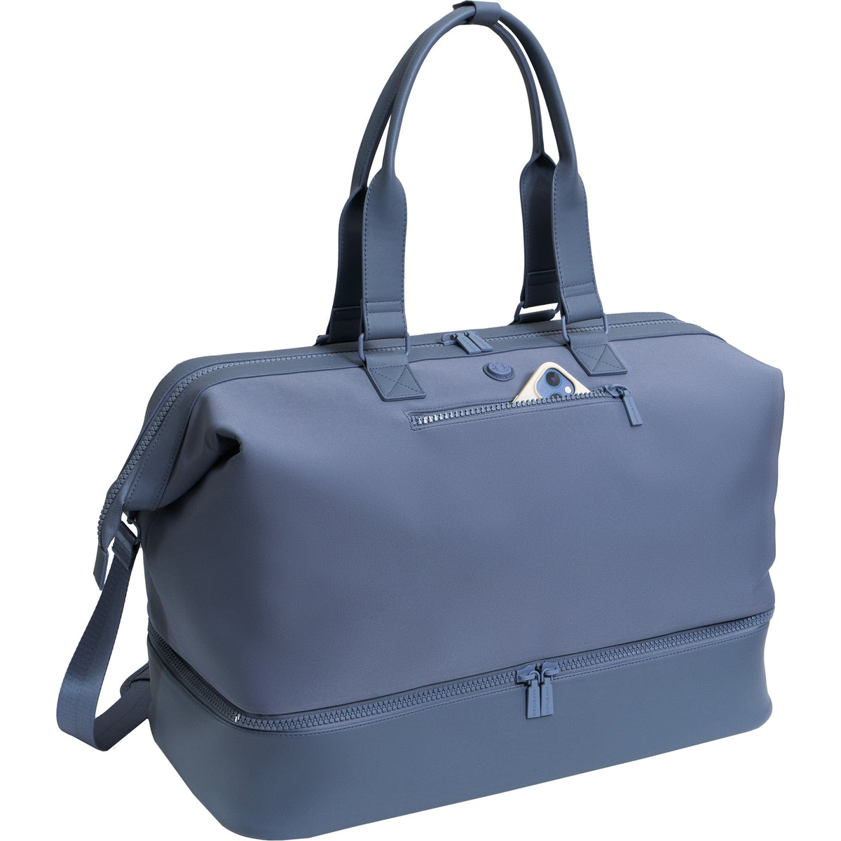 Max Studio Sport Nylon & Faux Leather Drop Bottom Duffel Bag