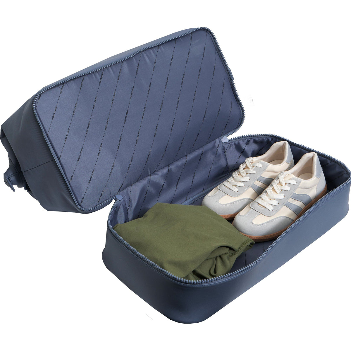 Max Studio Sport Nylon & Faux Leather Drop Bottom Duffel Bag