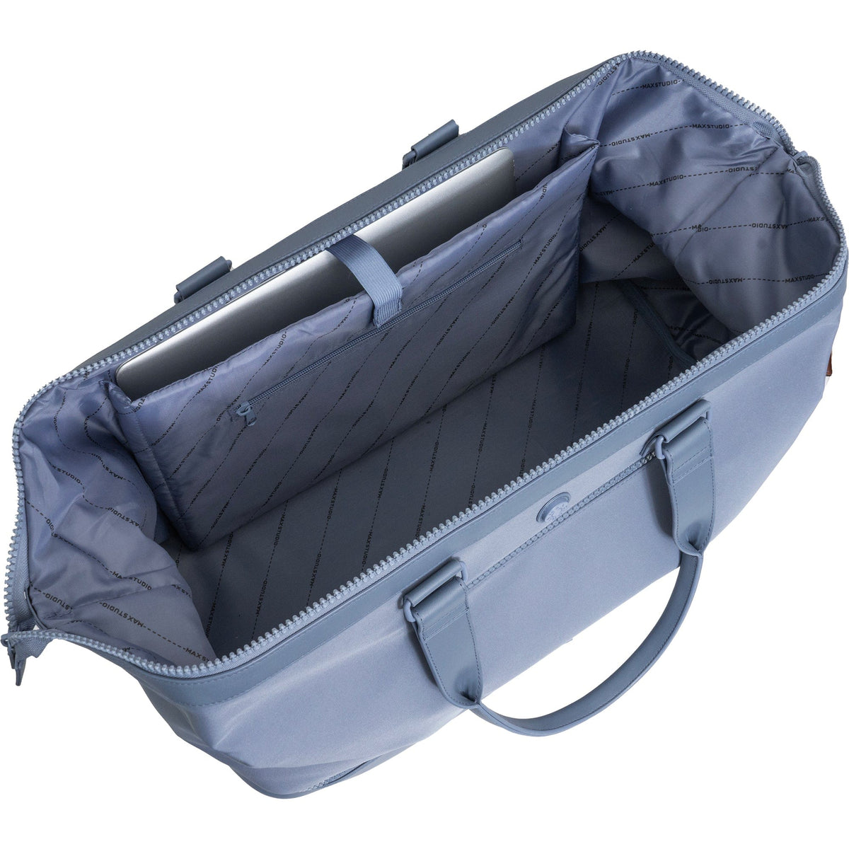Max Studio Sport Nylon & Faux Leather Drop Bottom Duffel Bag