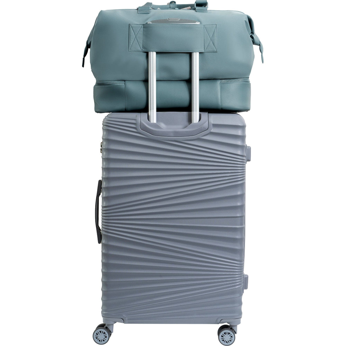 Max Studio Sport Nylon & Faux Leather Drop Bottom Duffel Bag