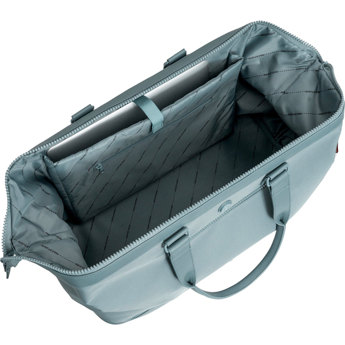 Max Studio Sport Nylon & Faux Leather Drop Bottom Duffel Bag