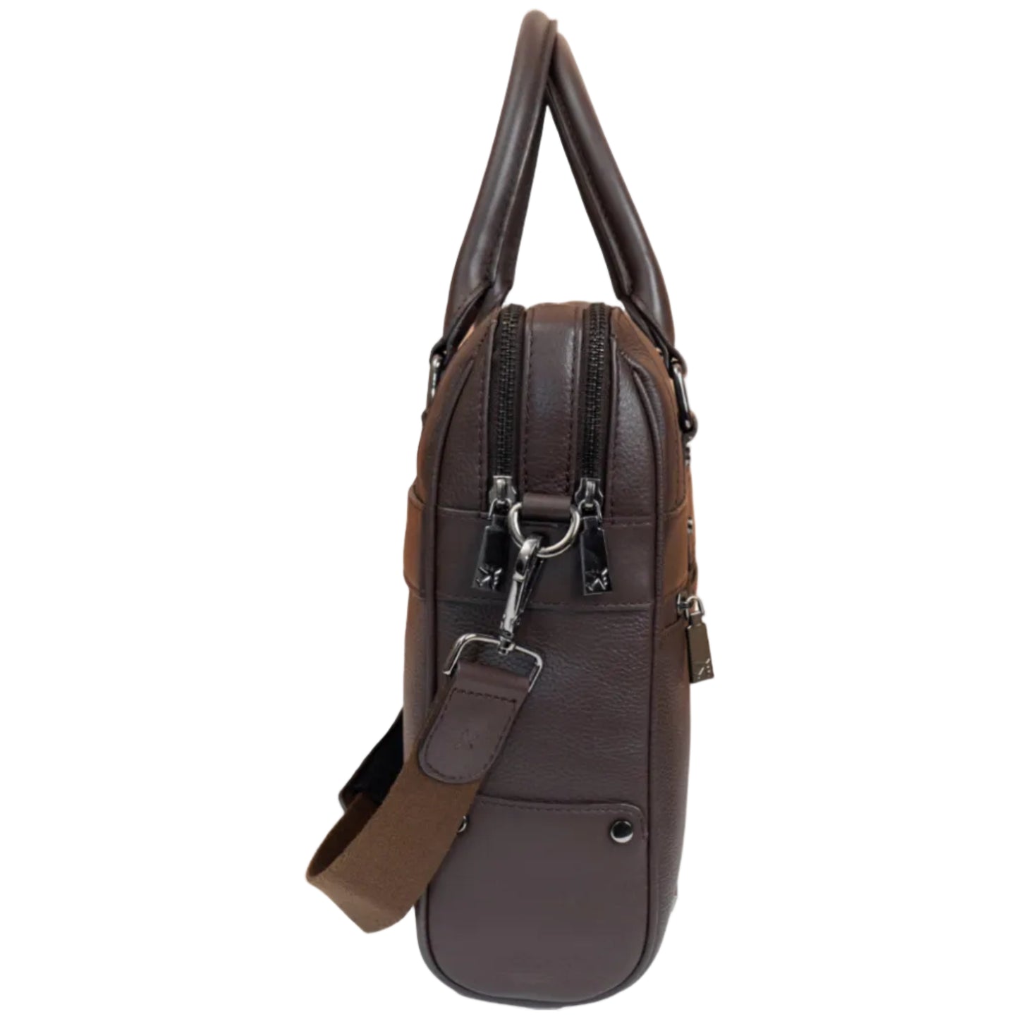 Boarding Pass The Gotham 18" Pebble Grain Genuine Leather Briefcase - Chocolate