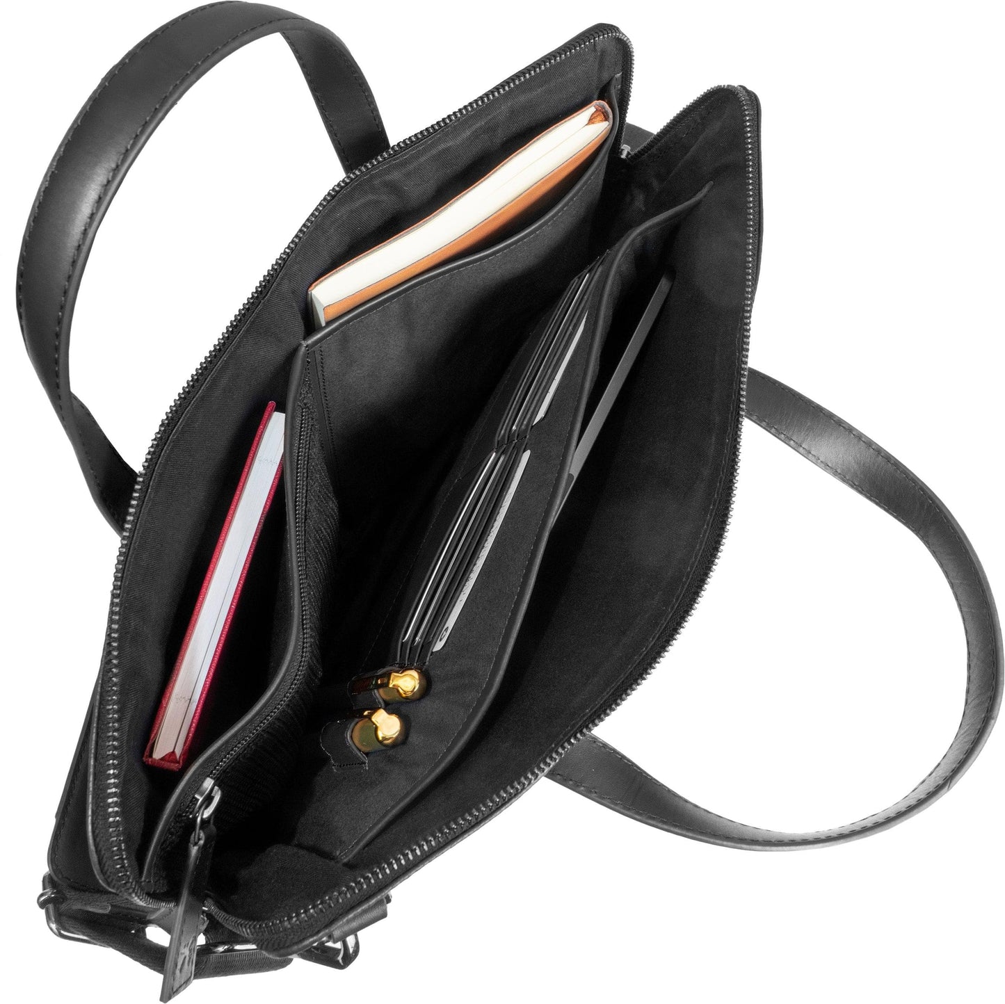 Boarding Pass Hey Handsome 16" Pebble Grain Genuine Leather Briefcase - Black