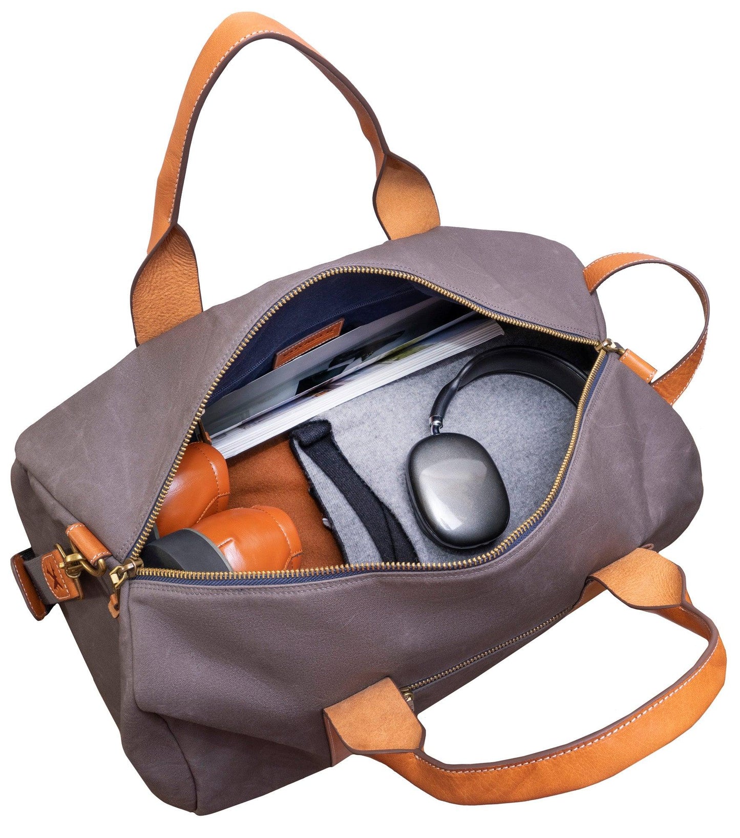 Boarding Pass The Voyager 21" Waxed Canvas Duffel - Grey