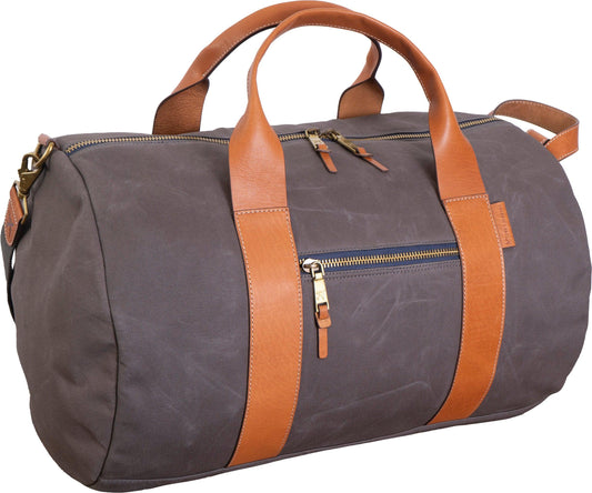 Boarding Pass The Voyager 21" Waxed Canvas Duffel - Grey
