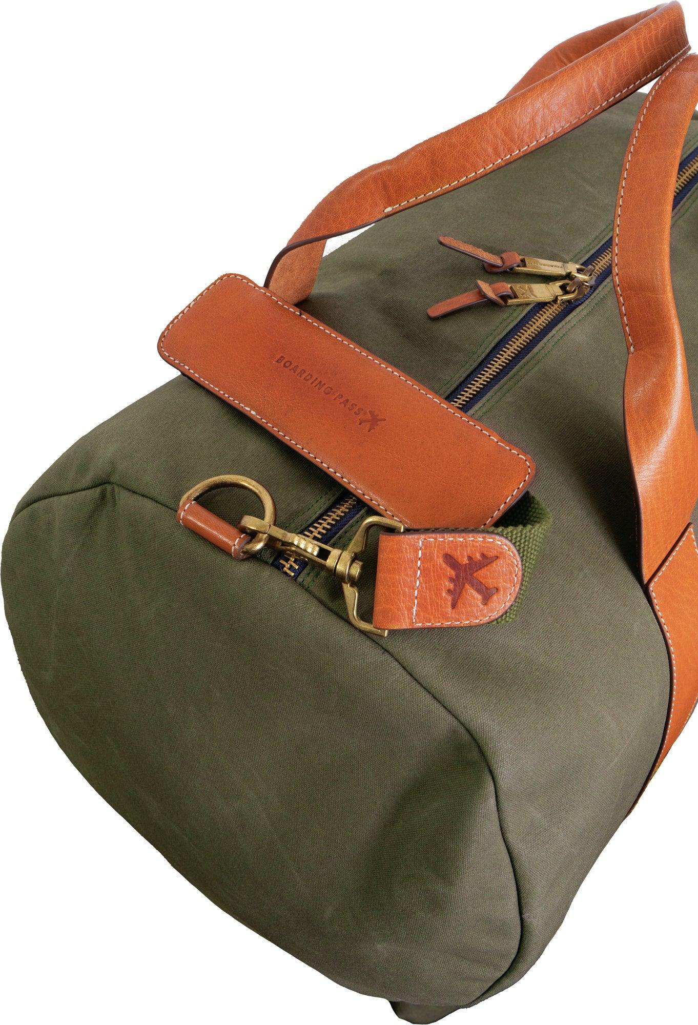 Boarding Pass The Voyager 21" Waxed Canvas Duffel - Olive