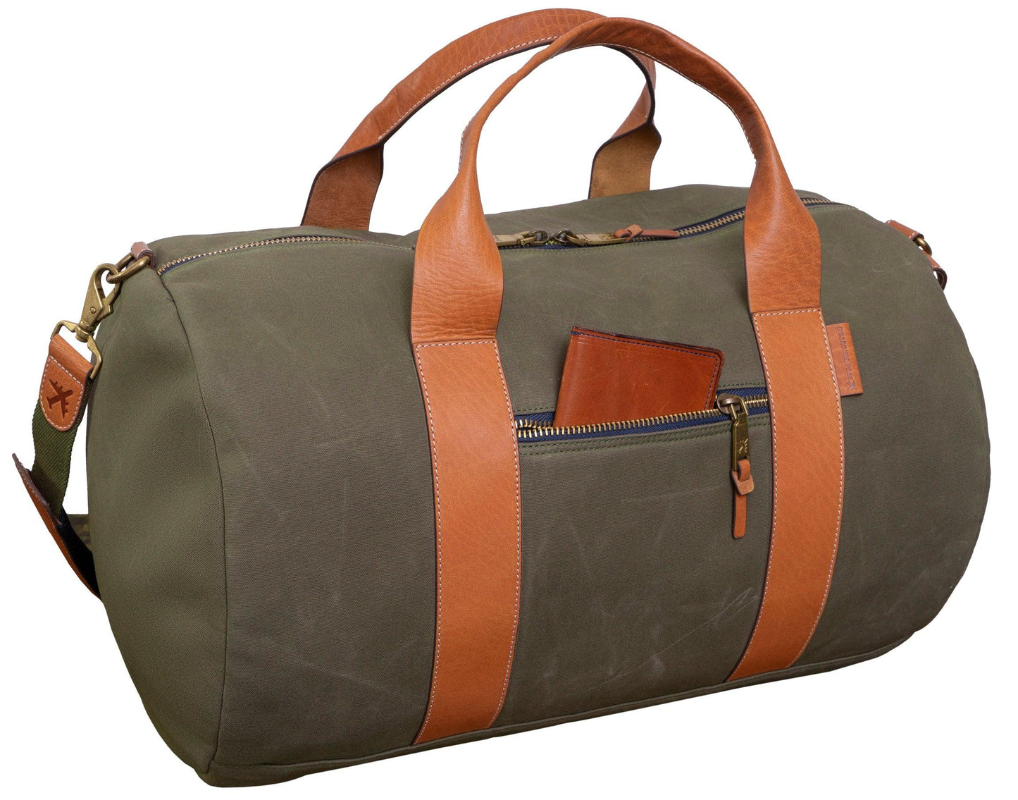 Boarding Pass The Voyager 21" Waxed Canvas Duffel - Olive