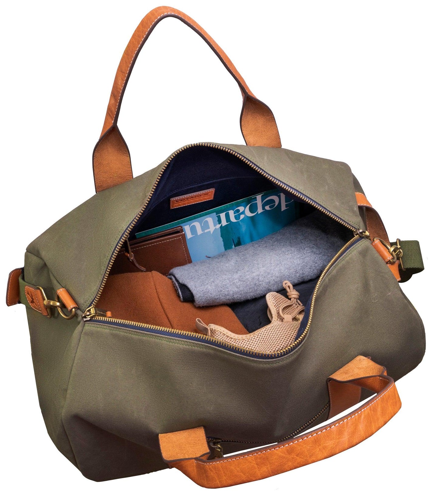 Boarding Pass The Voyager 21" Waxed Canvas Duffel - Olive