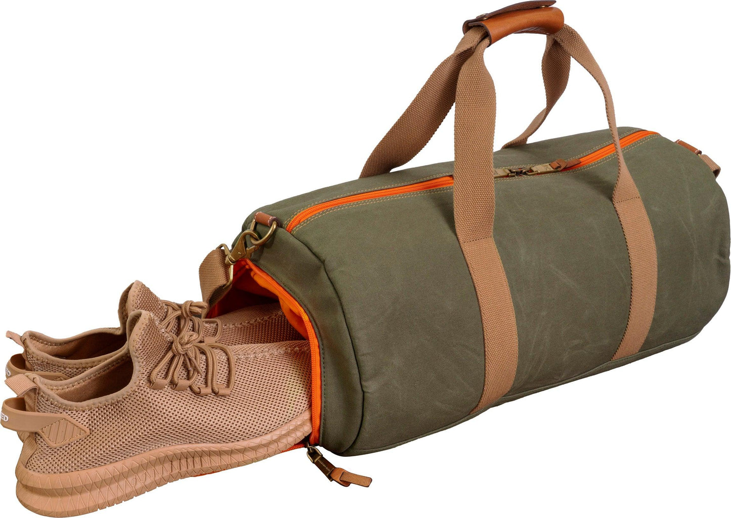 Voyager 20"Waxed Canvas Shoe Pocket Duffel