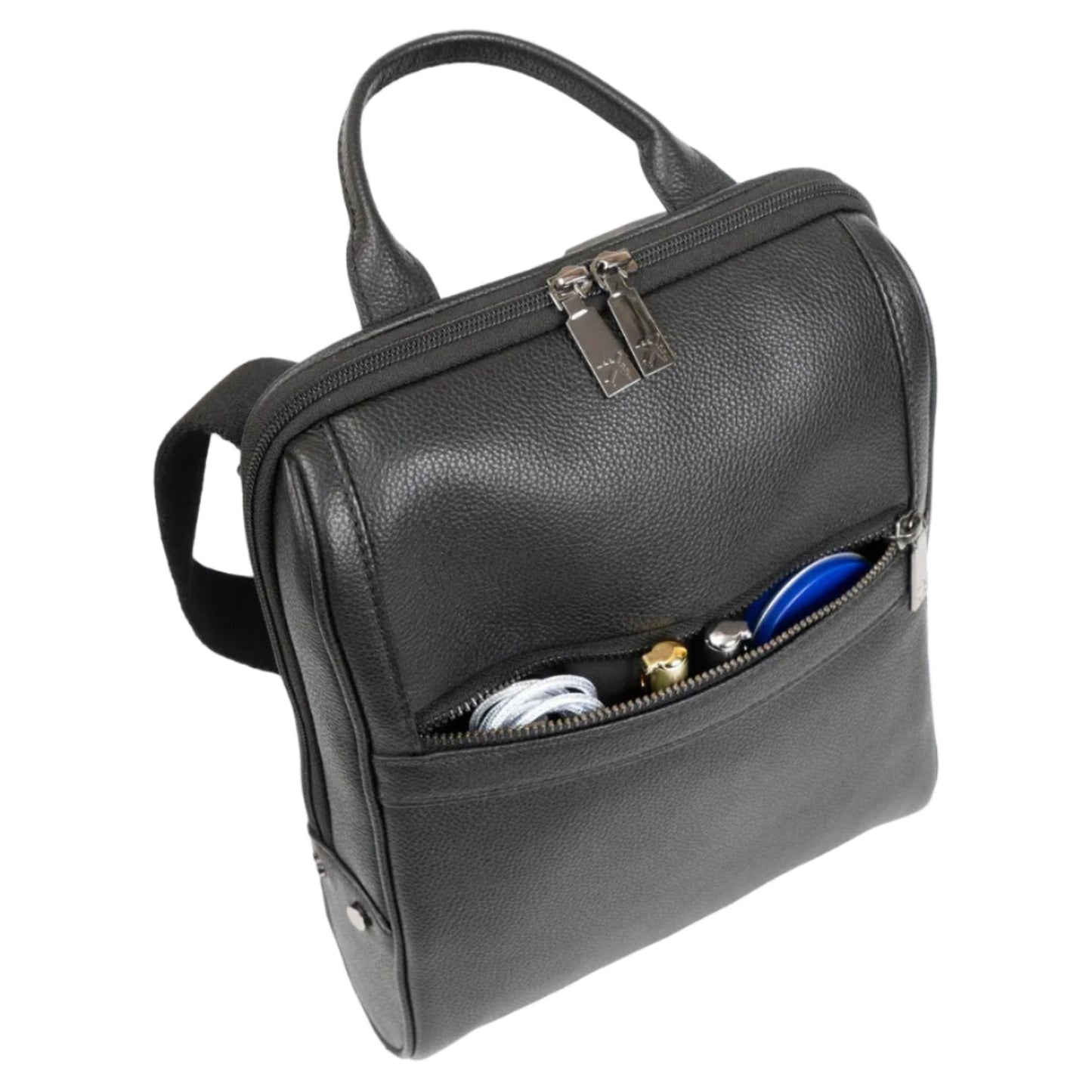 Boarding Pass Gotham 12" Pebble Grain Genuine Leather Messenger Bag - Black