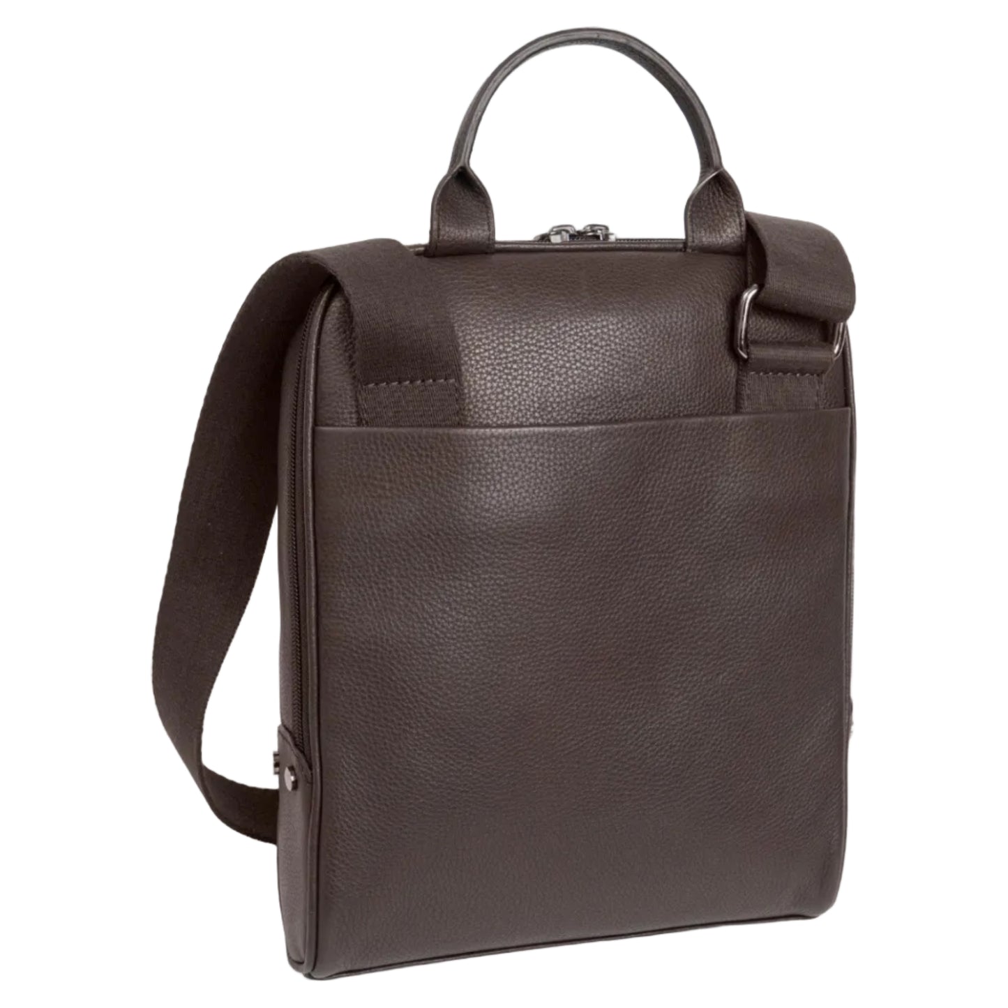 Boarding Pass Gotham 12" Pebble Grain Genuine Leather Messenger Bag - Chocolate
