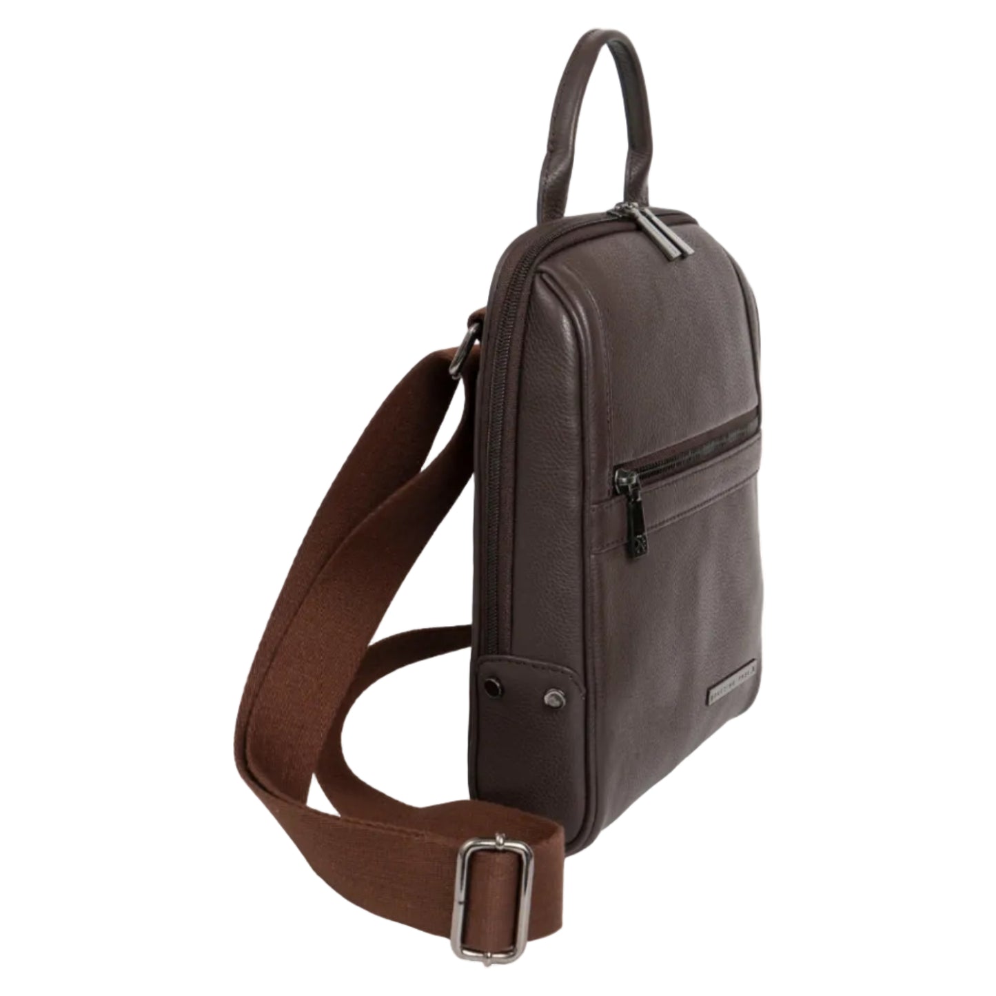 Boarding Pass Gotham 12" Pebble Grain Genuine Leather Messenger Bag - Chocolate