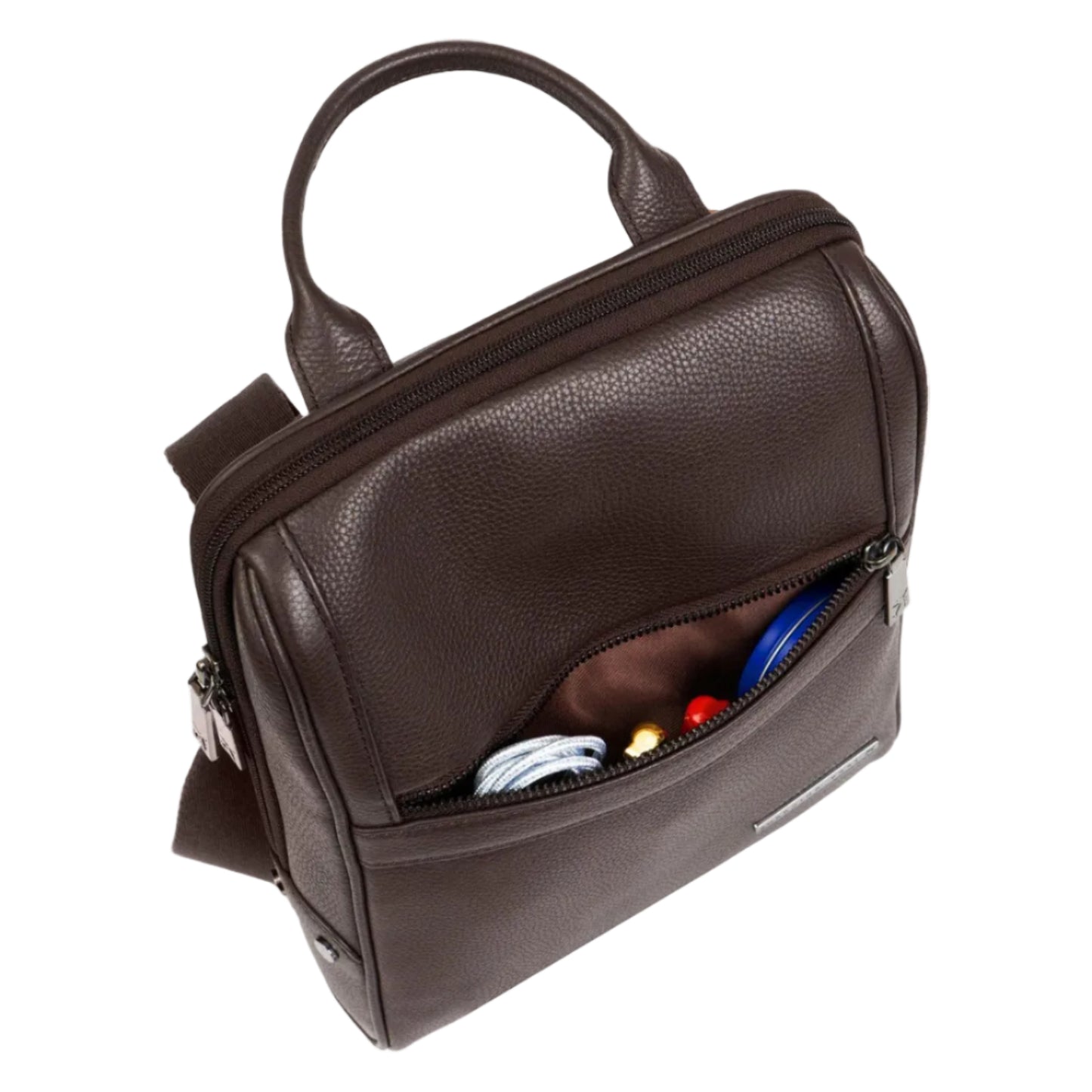 Boarding Pass Gotham 12" Pebble Grain Genuine Leather Messenger Bag - Chocolate
