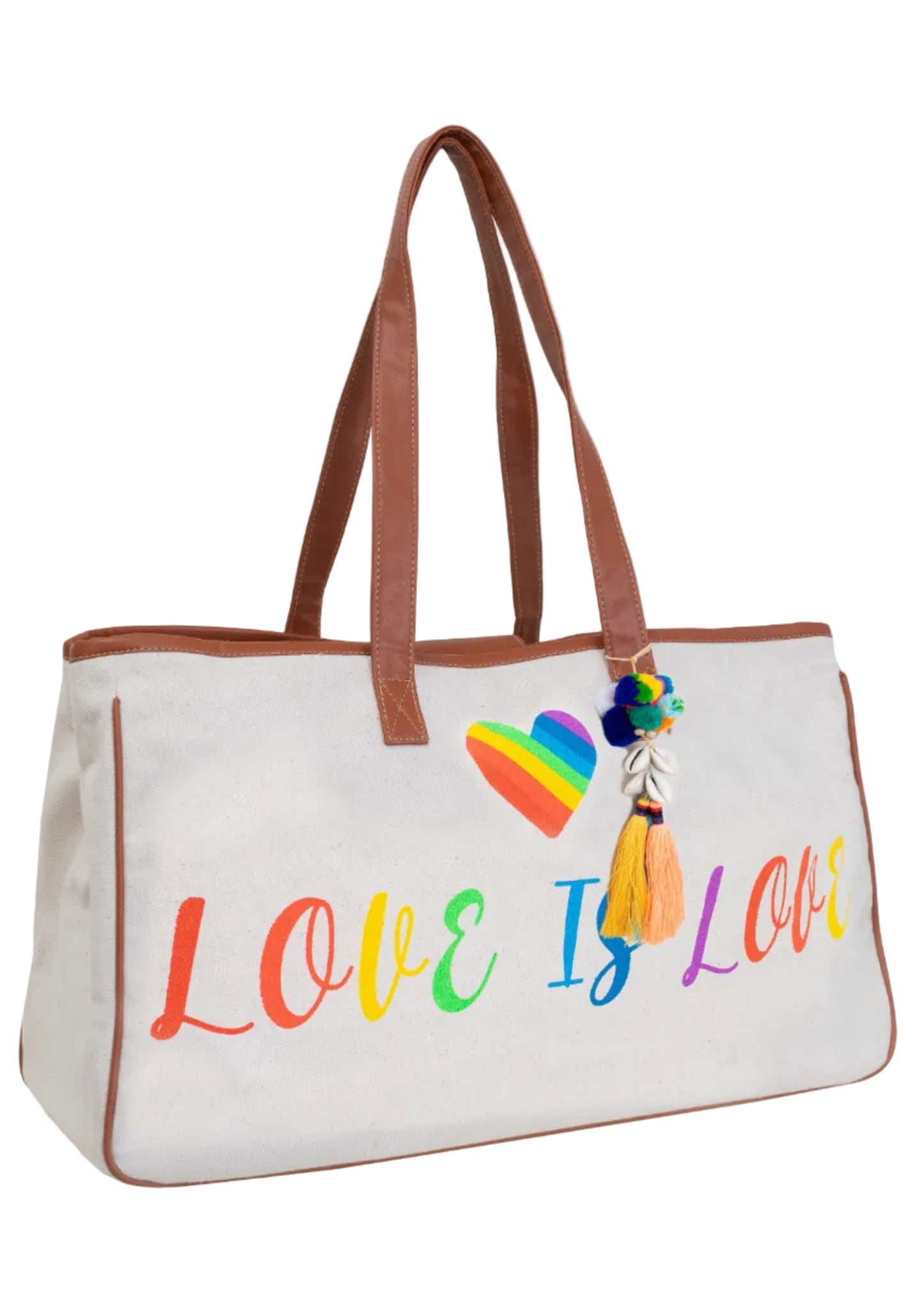 Magid Canvas Slogan Tote "LOVE IS LOVE"