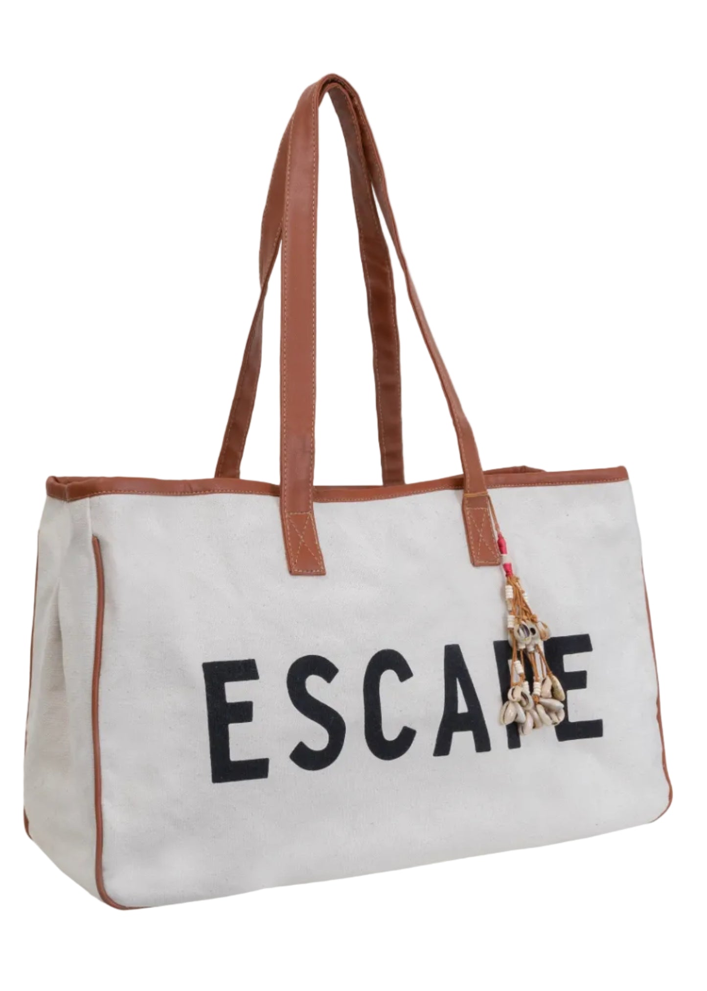 Magid Canvas Slogan Tote "ESCAPE"