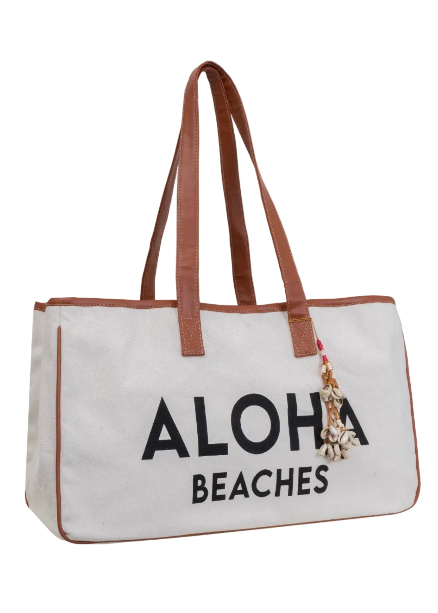 Magid Canvas Slogan Tote "ALOHA BEACHES"