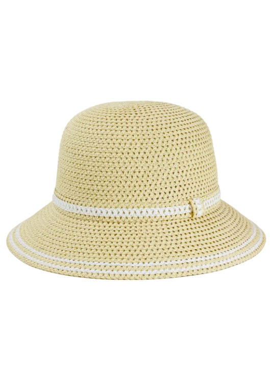 Magid Perforated Braided Straw Bucket Hat