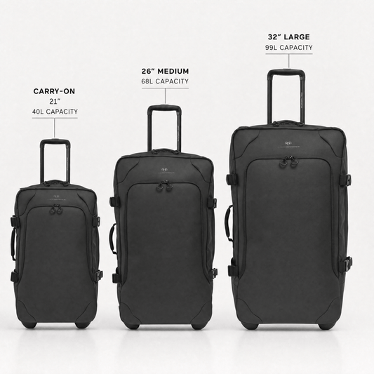 Jack Abrahams The Vector Rift 3 Piece Water Resistant Textured Tarpaulin Roller Luggage Set