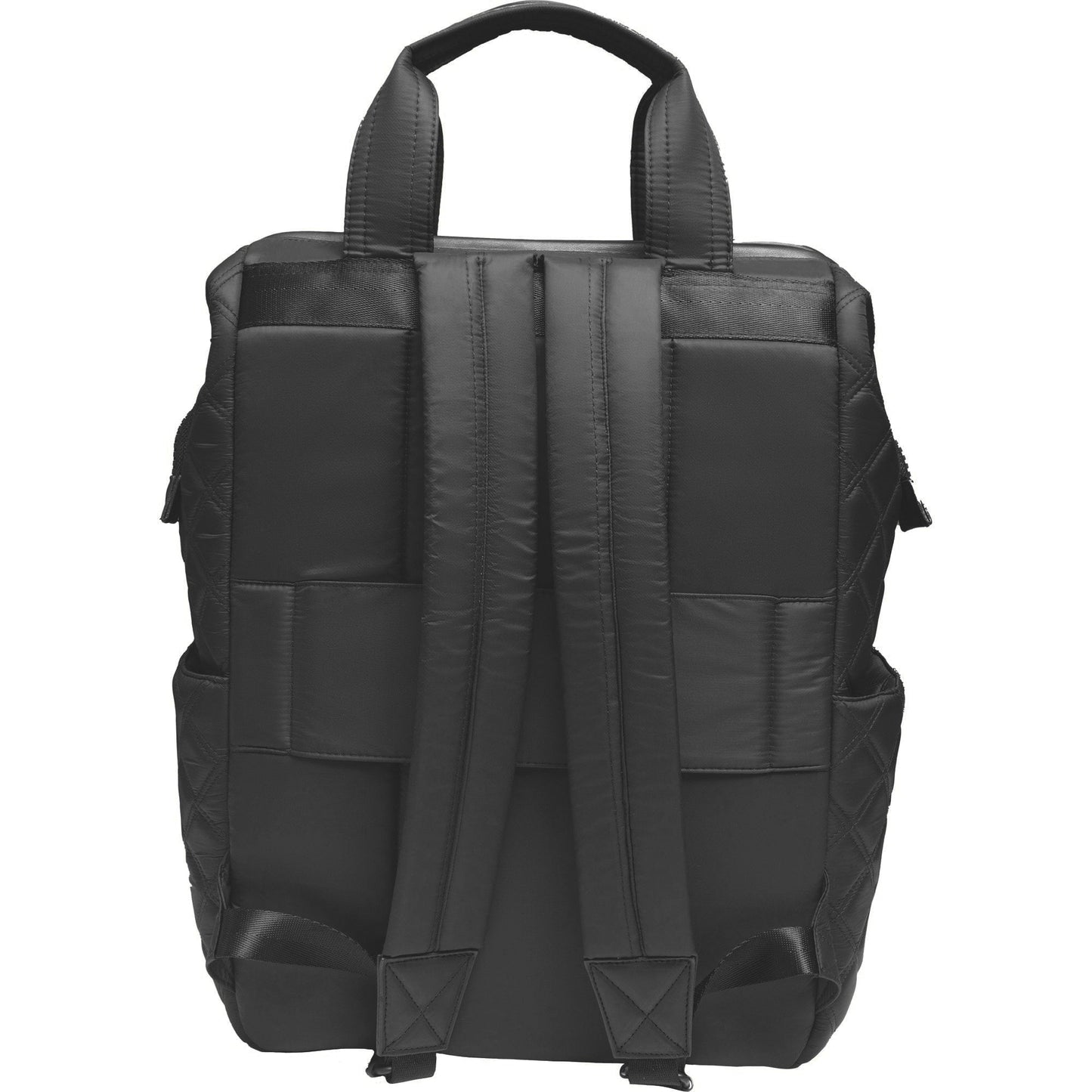 Joan & David Diamond Quilted Puffer Nylon Square Laptop Backpack