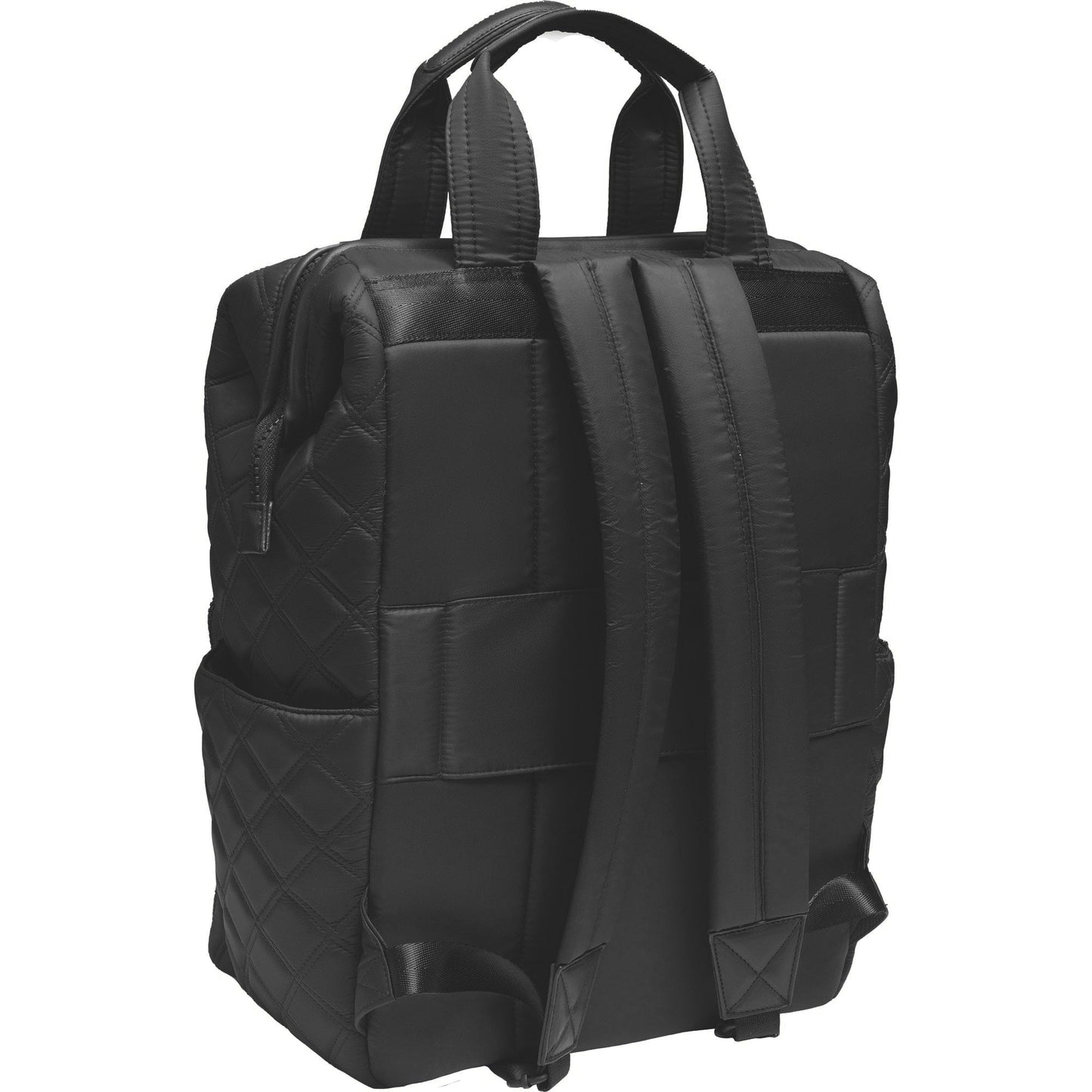 Joan & David Diamond Quilted Puffer Nylon Square Laptop Backpack