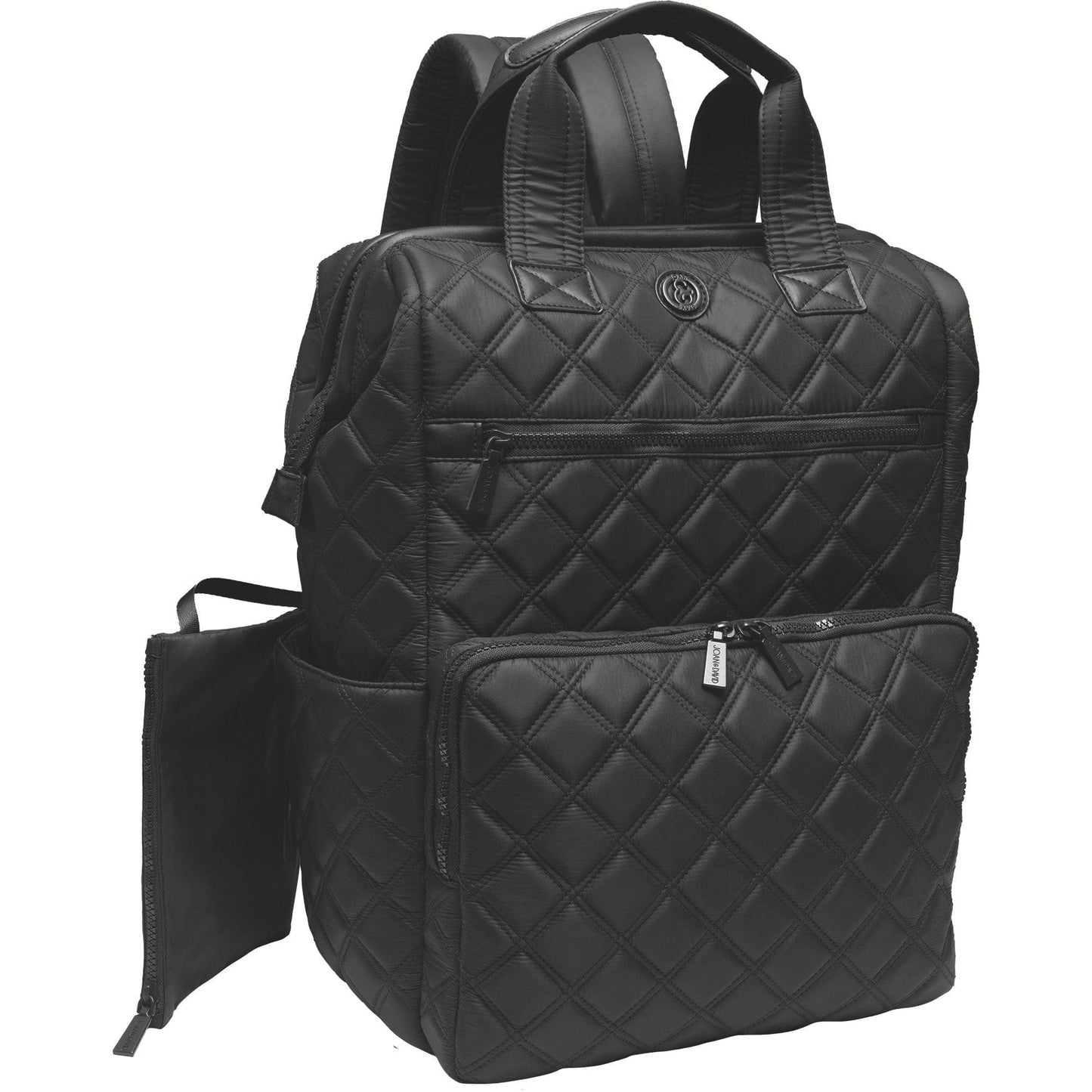 Joan & David Diamond Quilted Puffer Nylon Square Laptop Backpack