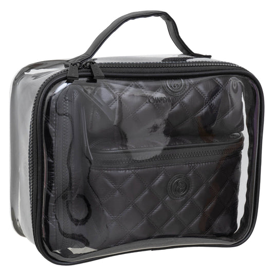 Joan & David The Diamond Quilted Nylon 4 Piece Toiletry Set