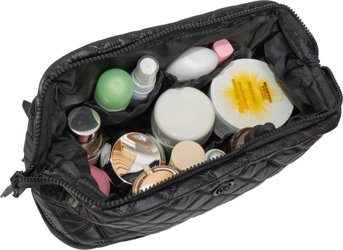 Joan & David Diamond Quilted Puffer Sport Nylon Cosmetic Bag