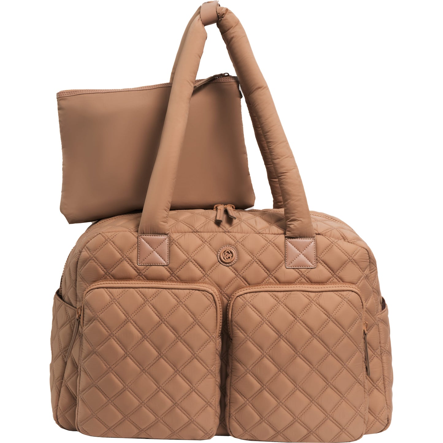 Joan & David Two Pocket Diamond Quilted 22 in. Duffel Bag