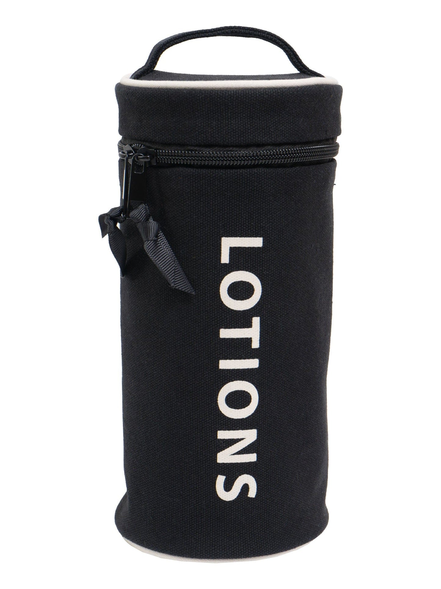 La L'Amour 16 oz Cotton Canvas Top Handle Cylinder Toiletry Lotions Case