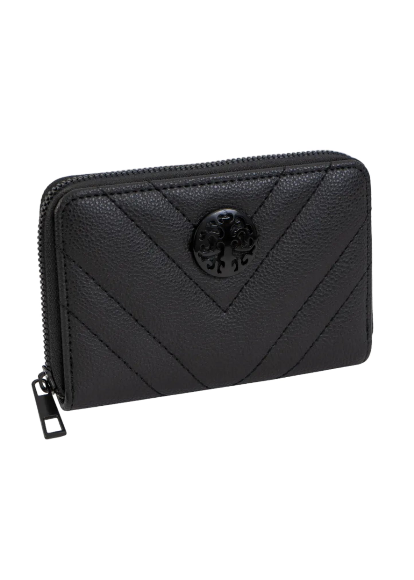 Rebecca & Rifka Quilted Pebble Chevron Medallion Zip Indexer Wallet