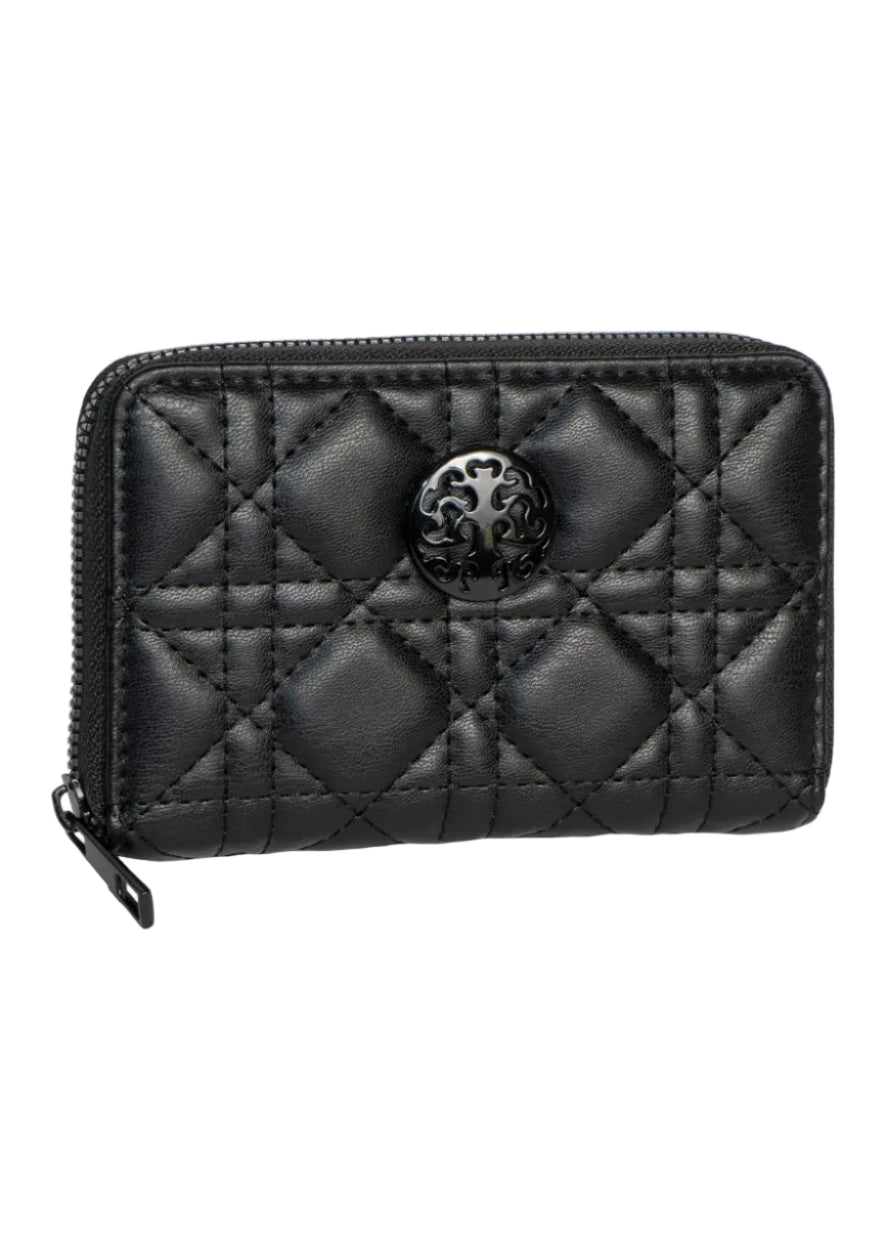 Rebecca & Rifka Smooth Geometric Quilt Medallion Zip Indexer Wallet