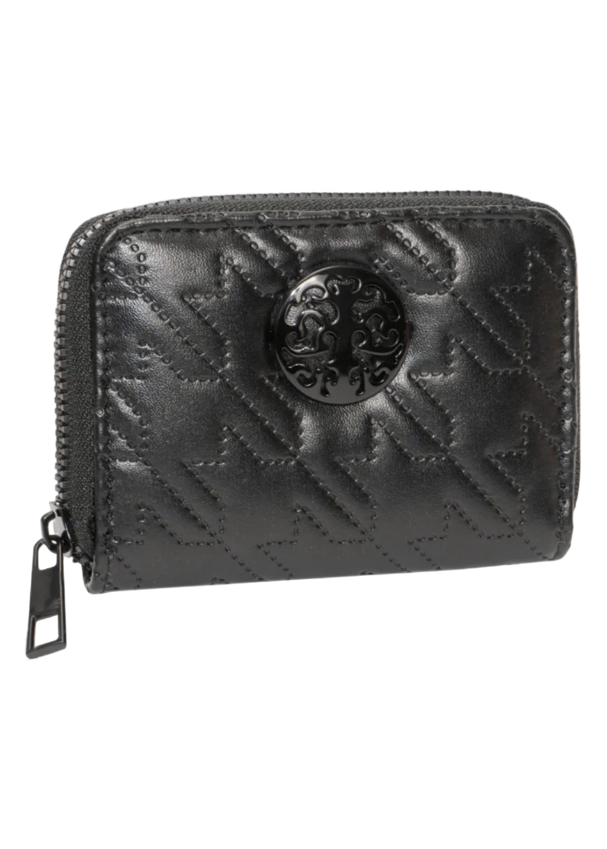 Rebecca & Rifka Smooth Houndstooth Quilt Medallion Zip Accordion Wallet