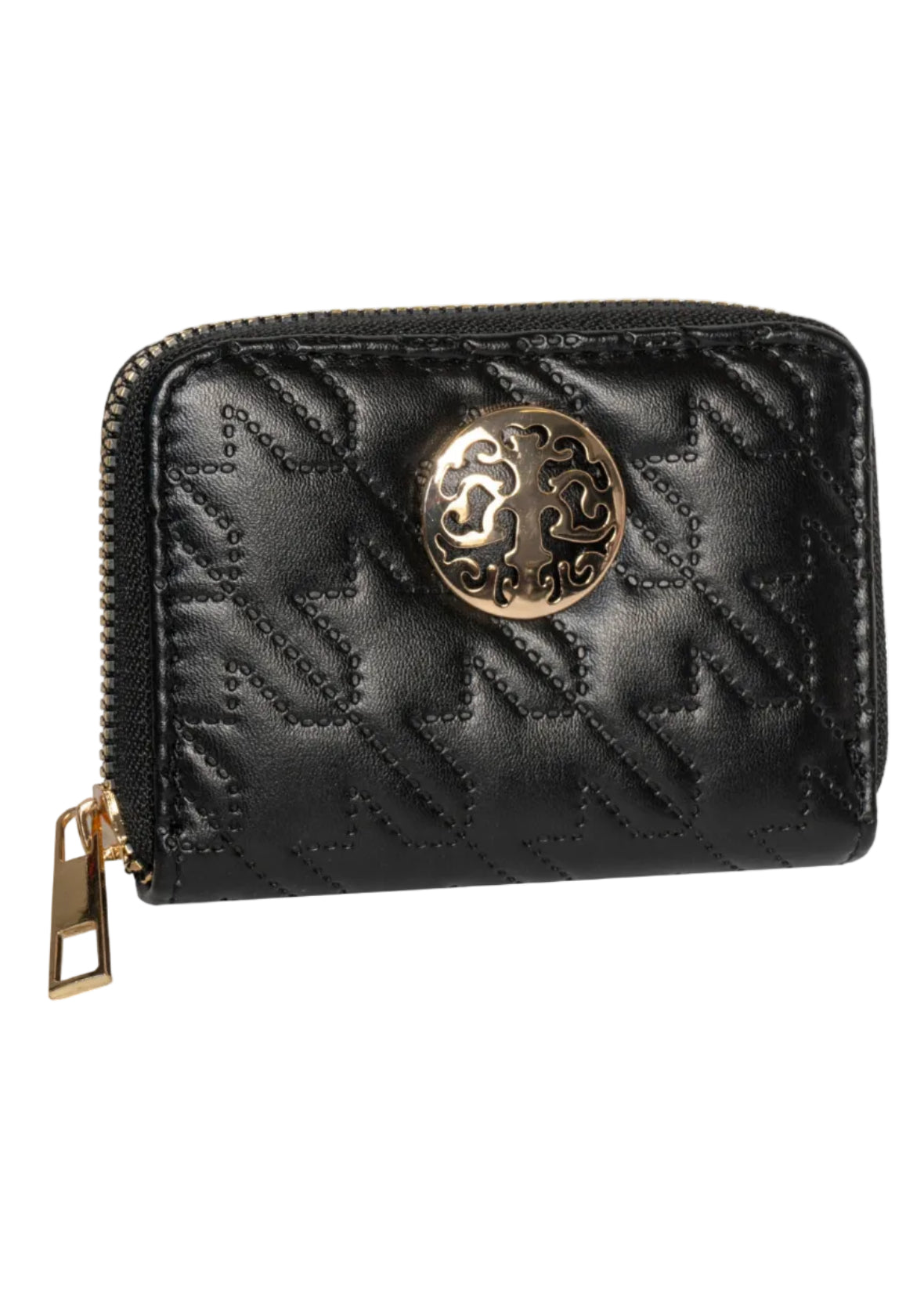 Rebecca & Rifka Smooth Houndstooth Quilt Medallion Zip Accordion Wallet